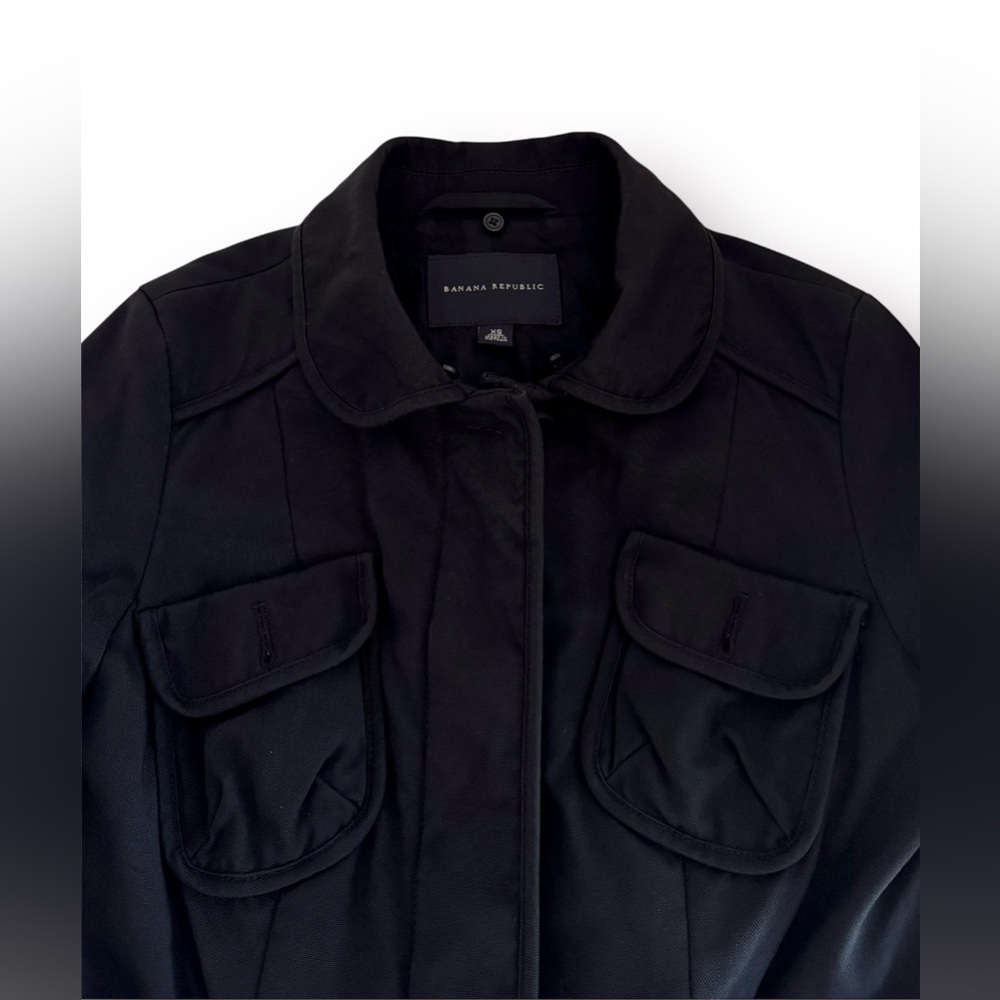 🛍️SALE🛍️ Banana Republic Black Jacket Coat with Faux Fur Detachable Collar - Picture 15 of 16